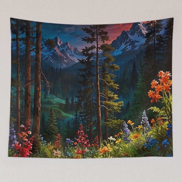 Item preview, Floral splendor in the mountain valley designed and sold by PixelParadies.