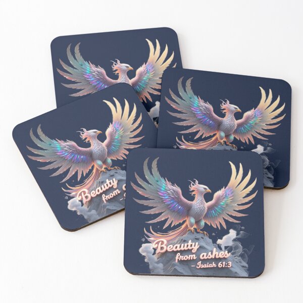 Item preview, Beauty from Ashes – Isaiah 61:3 Bible Verse Phoenix Art, Christian Inspirational Quote, Faith & Mental Health Encouragement Gift, Pastel Rainbow Wings Spiritual Illustration designed and sold by AmenAlways.