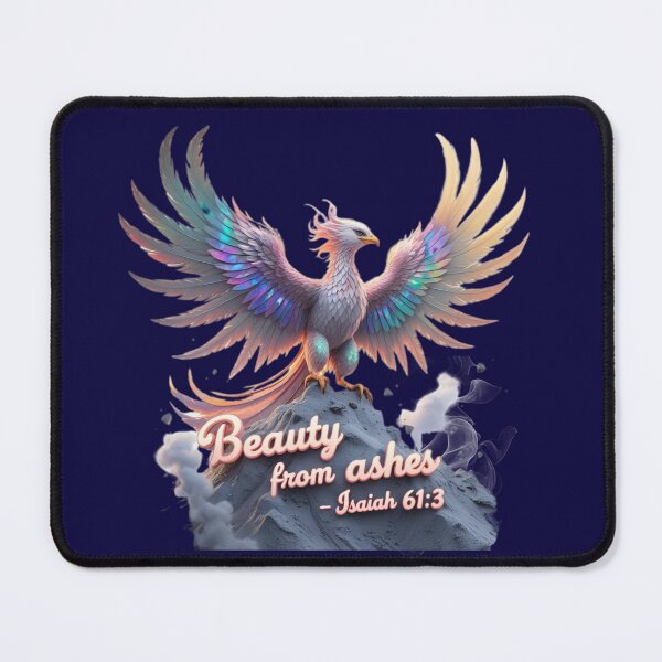 Item preview, Beauty from Ashes – Isaiah 61:3 Bible Verse Phoenix Art, Christian Inspirational Quote, Faith & Mental Health Encouragement Gift, Pastel Rainbow Wings Spiritual Illustration designed and sold by AmenAlways.