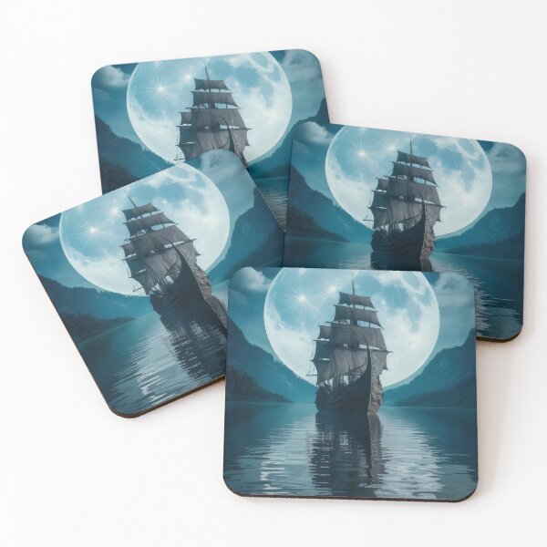 Item preview, Sailing ship at night. designed and sold by MyHappyArtShop.