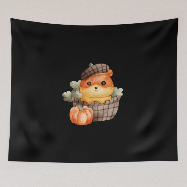 Item preview, Cozy Hamster in Maple Leaf Basket – Cute Autumn Illustration designed and sold by Pe.peach.