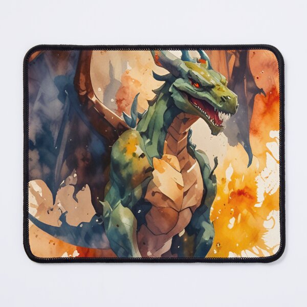Item preview, GreenWatercolor Dragon  designed and sold by MatrixTattoo.