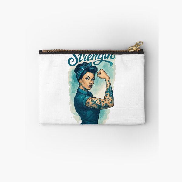 Item preview, Strong woman rockabilly maritime biceps anchor rose gift designed and sold by Pineapple-Tree.