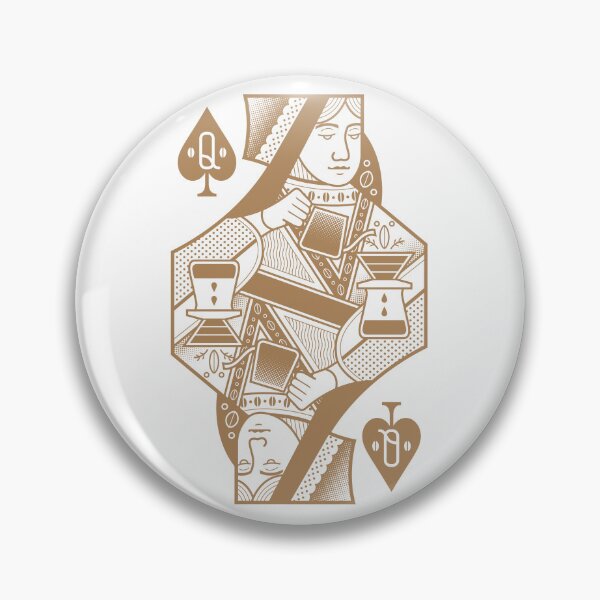 Item preview, Coffee Lovers Spade Courts - Queen gold designed and sold by FunkyHusky.