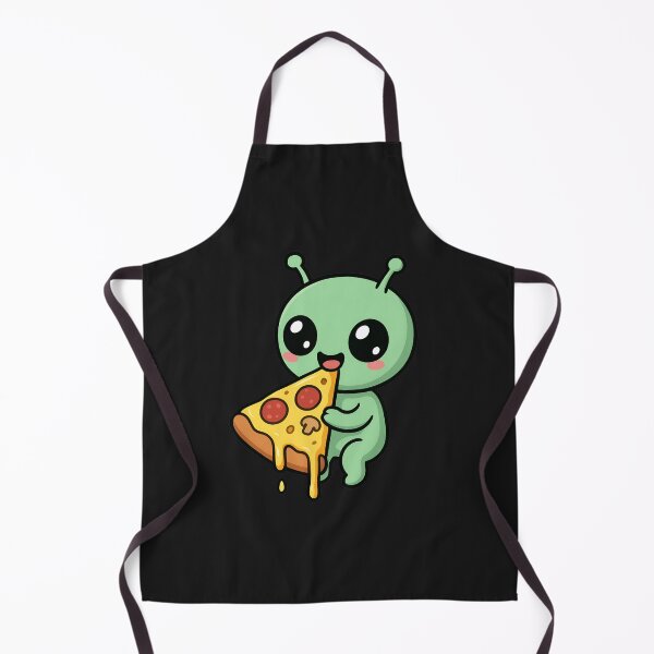 Item preview, Chibi Alien Eating Giant Pizza Slice – Cute Kawaii Space Food Lover Art designed and sold by ColorSplash123.