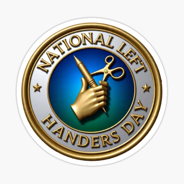 Item preview, National Left Handers Day Logo designed and sold by Beluga Cat.