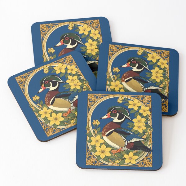 Item preview, Wood Duck Aix sponsa and Jasmine Flowers Illustration designed and sold by taiche.