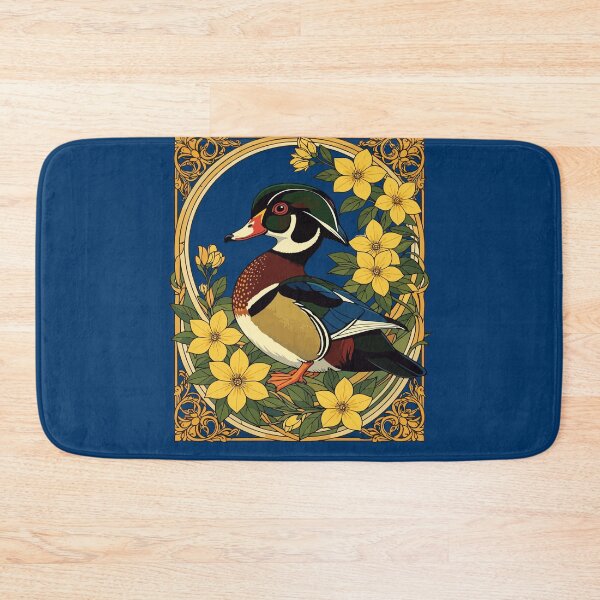 Item preview, Wood Duck Aix sponsa and Jasmine Flowers Illustration designed and sold by taiche.