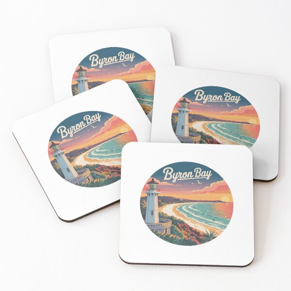 Item preview, Byron Bay Australia Panoramic Lighthouse View – Retro Coastal Art designed and sold by CircinusStore.