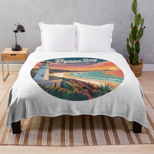 Item preview, Byron Bay Australia Panoramic Lighthouse View – Retro Coastal Art designed and sold by CircinusStore.