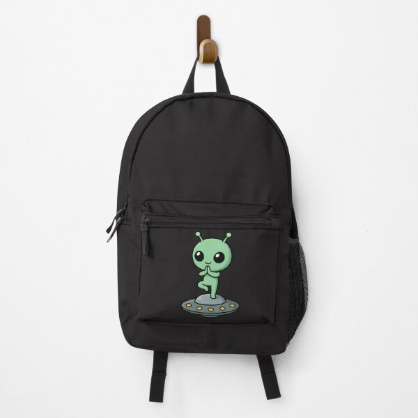 Item preview, Chibi Alien Doing Yoga on Flying Saucer – Cute Kawaii Space Meditation Art designed and sold by ColorSplash123.
