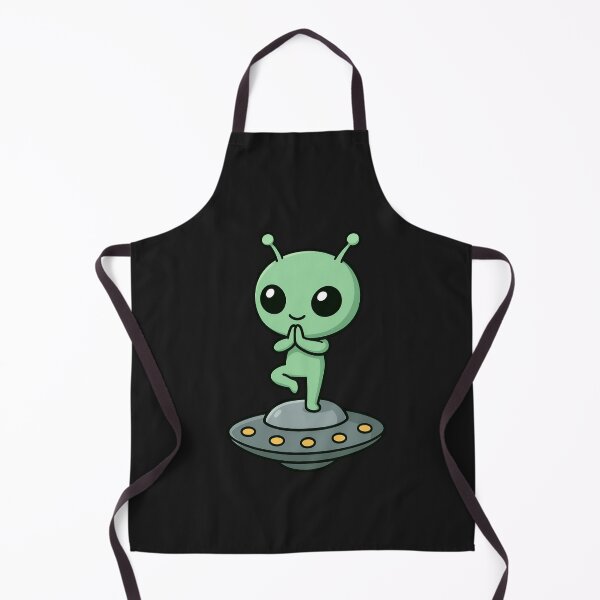Item preview, Chibi Alien Doing Yoga on Flying Saucer – Cute Kawaii Space Meditation Art designed and sold by ColorSplash123.