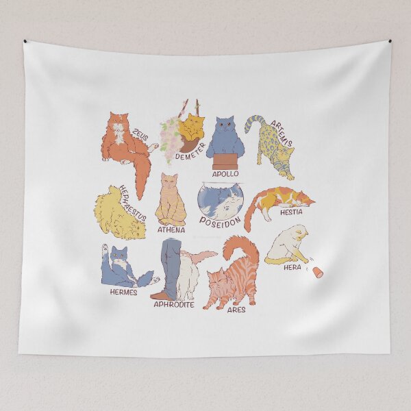 Item preview, The Cats of Mount Olympus (Blue Edit) designed and sold by ClassicsForPlebs.