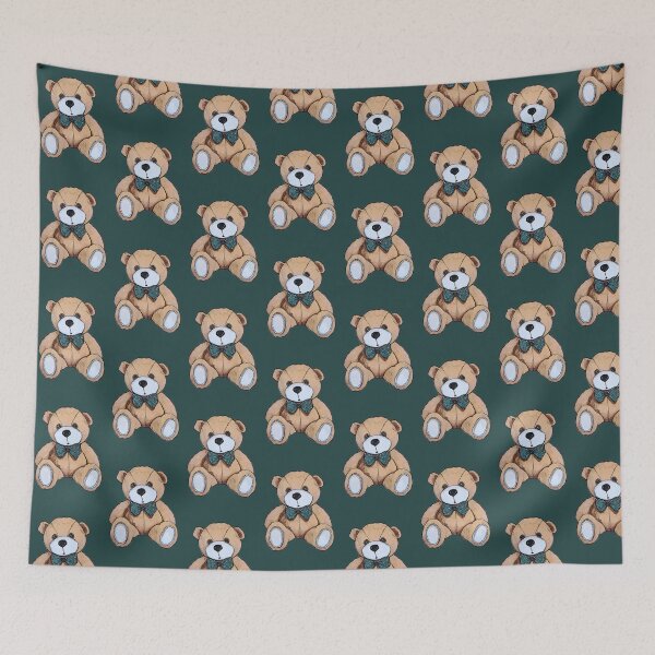 Item preview, Teddy Bear with Teal Bow Tie, Polka Dots, Cute Stuffed Bear designed and sold by JoyfulWhimsy.