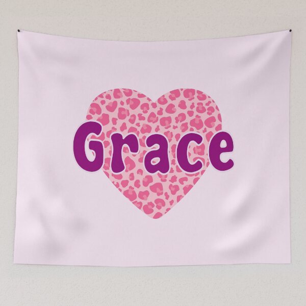 Artikelvorschau, Grace Name Rosa Leopardenherz entworfen und verkauft von Jeallan Designs.