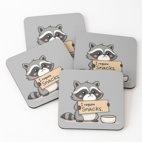 Item preview, I Require Snacks Raccoon designed and sold by ChearshiPrints.