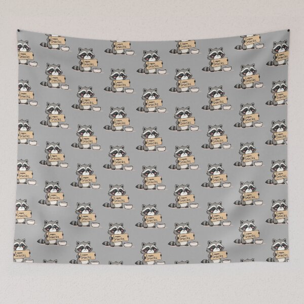 Item preview, I Require Snacks Raccoon designed and sold by ChearshiPrints.