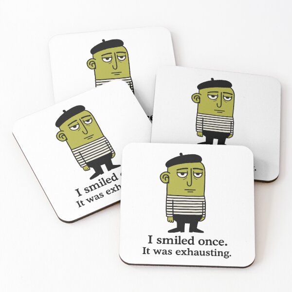 Item preview, Quirky French Breton Character | “I smiled once. It was exhausting.” designed and sold by LeQuirks.
