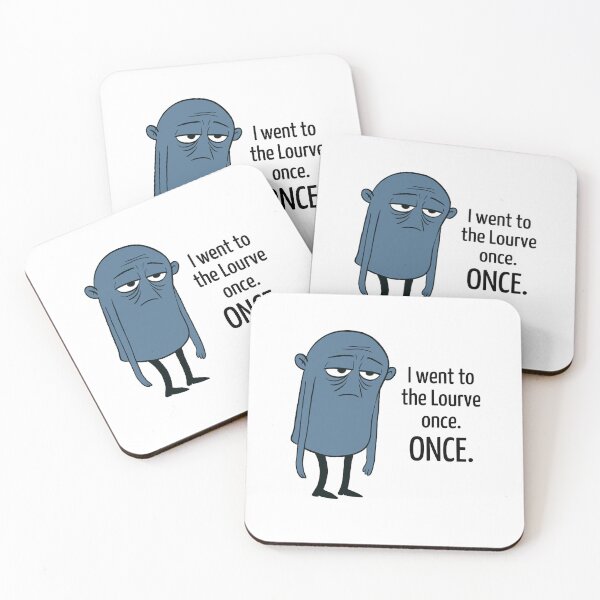 Item preview, Quirky French Blue Character – Museum Satire “I went to the Lourve Once. ONCE.”  designed and sold by LeQuirks.