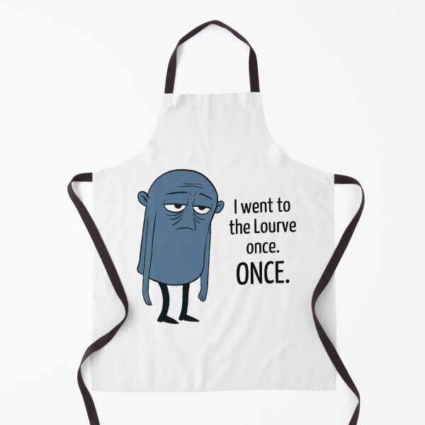 Item preview, Quirky French Blue Character – Museum Satire “I went to the Lourve Once. ONCE.” designed and sold by LeQuirks.