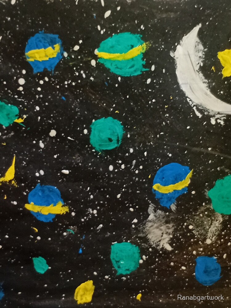 Aperçu 5 sur 5. Coque iPhone avec l'œuvre Planets in the Night Sky créée et vendue par Ranabgartwork.