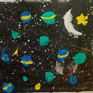 Aperçu de l'œuvre Planets in the Night Sky de Ranabgartwork