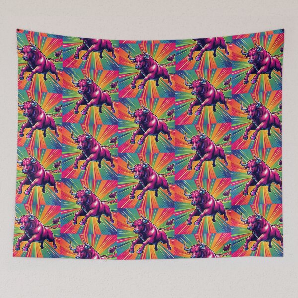 Item preview, colorful bull designed and sold by Dogandesighn.