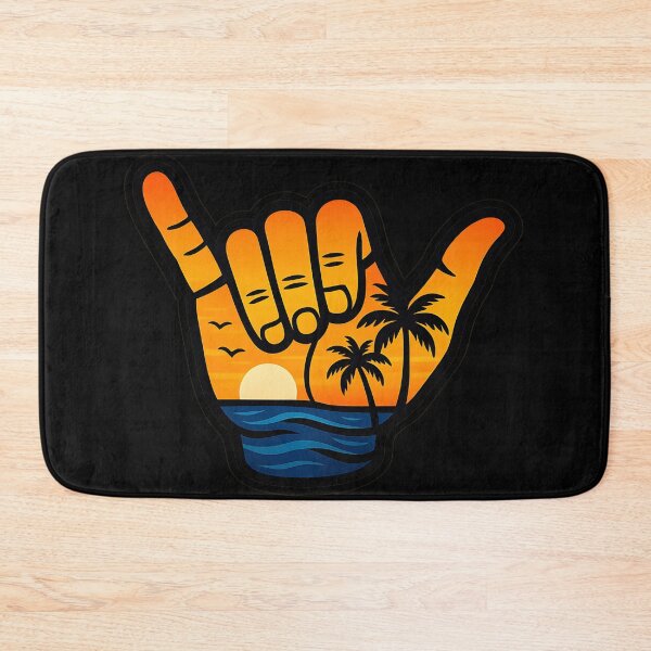 Item preview, Tropical Shaka Hand Gesture - Hawaii Surf Inspired Palm Trees Sunset designed and sold by SassyArtistry.