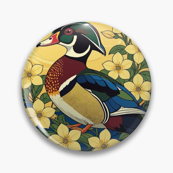 Item preview, Wood Duck Aix sponsa and Jasmine Flowers  designed and sold by taiche.