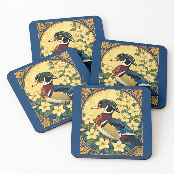 Item preview, Wood Duck Aix sponsa and Jasmine Flowers  designed and sold by taiche.