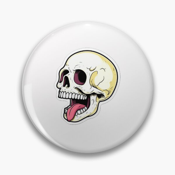 Item preview, Skull With Tongue Out Sticker – Bold Edgy Gothic Design for Punk and Rock Lovers designed and sold by PixelByteStudio.
