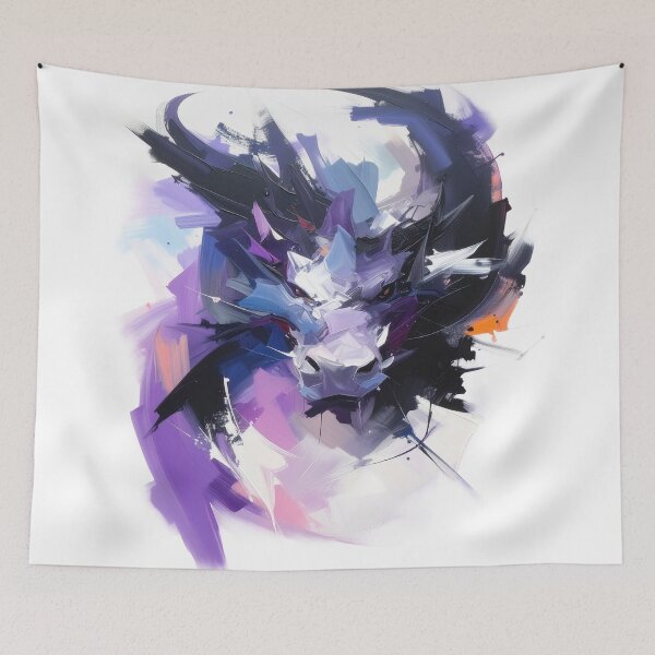 Item preview, Abstract portrait of a dragon head powerful designed and sold by LiskoDesign.