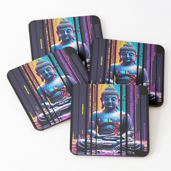 Item preview, Glitching Buddha surrounded by code 4 designed and sold by Neon G.