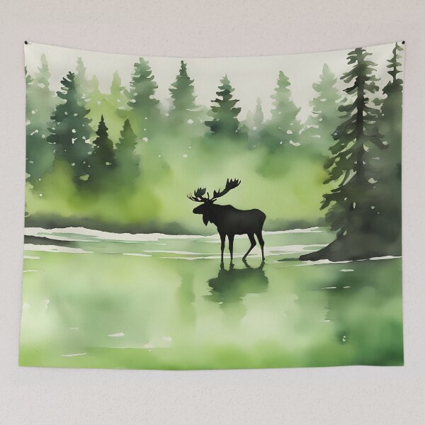Item preview, Green Moose Silhouette designed and sold by CalmnessbyChoice.
