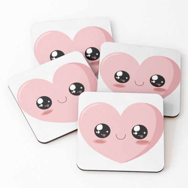 Item preview, Cute Pink Heart with Kawaii Face designed and sold by MagicOfPrint.