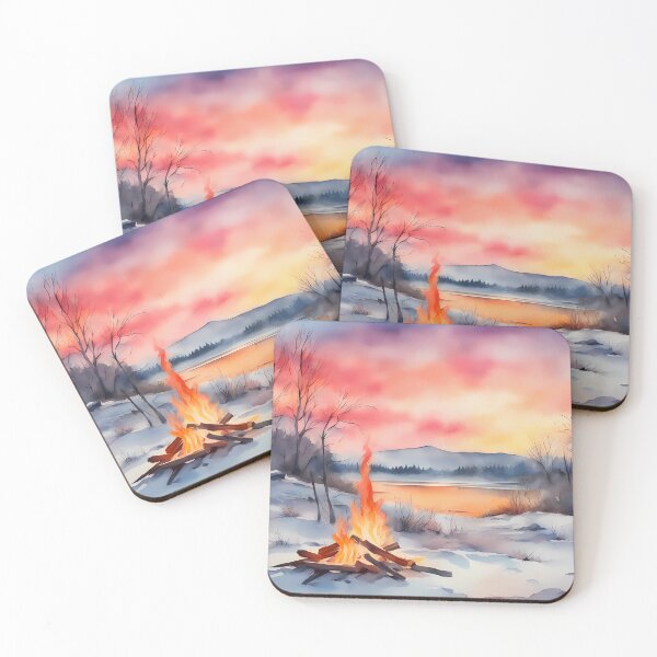 Item preview, Winter Campfire by Lake designed and sold by CalmnessbyChoice.