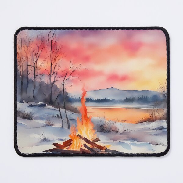 Item preview, Winter Campfire by Lake designed and sold by CalmnessbyChoice.