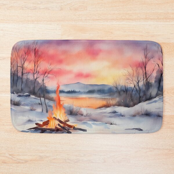 Item preview, Winter Campfire by Lake designed and sold by CalmnessbyChoice.