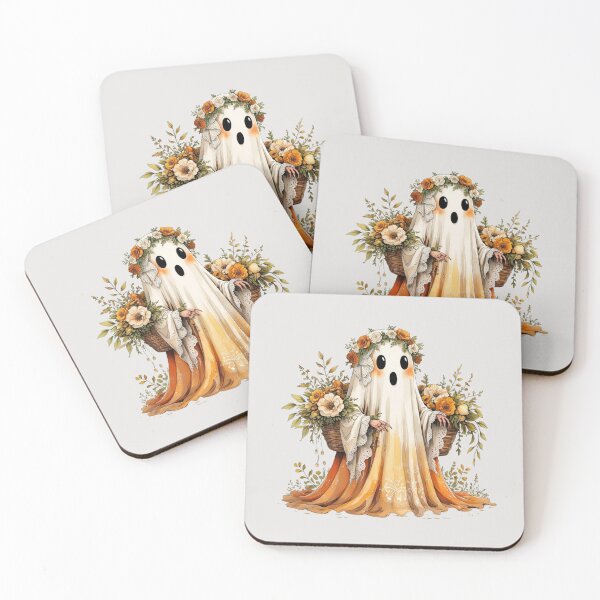 Item preview, Botanical Ghost, Cute Autumn Floral Halloween Illustration designed and sold by KolorellaS.