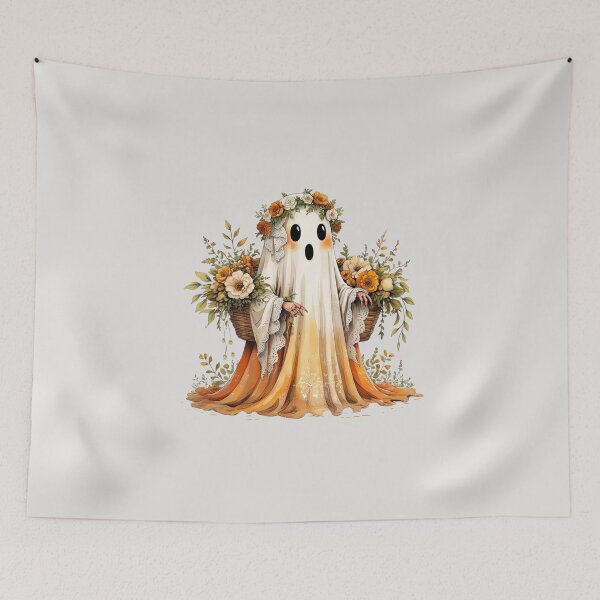 Item preview, Botanical Ghost, Cute Autumn Floral Halloween Illustration designed and sold by KolorellaS.