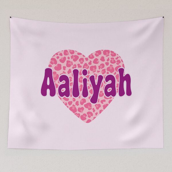 Item preview, Aaliyah Name Pink Leopard Heart  designed and sold by Jeallan Designs.