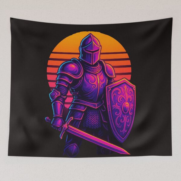 Item preview, Neon Knight – Guardian of the Synth Sun designed and sold by Qopta.