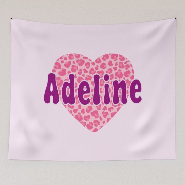Item preview, Adeline Name Pink Leopard Heart  designed and sold by Jeallan Designs.