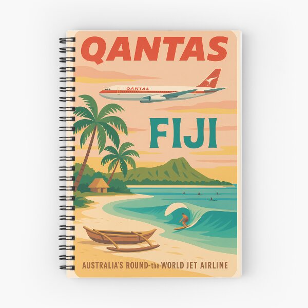 Artikelvorschau, Qantas – Fiji | 60s Vintage Travel Poster – Island Paradise Edition entworfen und verkauft von malero-design.