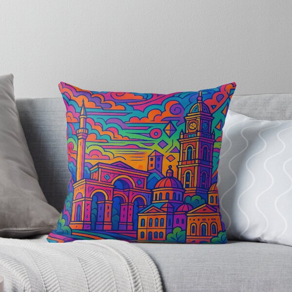 Item preview, Psychedelic Cityscape of Bitola | Colorful Retro North Macedonia Travel Poster | Trippy Historic & Urban Wall Art | Surreal Shirok Sokak & City Illustration | Vibrant Bohemian Artwork designed and sold by PaintedPixels01.