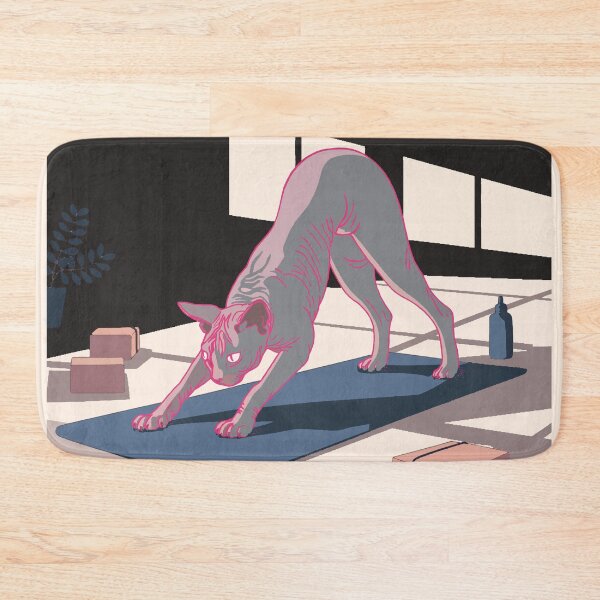 Item preview, Minimalist Yoga Sphynx Cat Art – Modern Sphynx Illustration in Cat Pose – Meowmaste Zen Design designed and sold by bekksa.