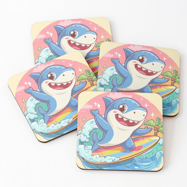 Item preview, Cool Surfing Shark Cartoon designed and sold by MagicOfPrint.