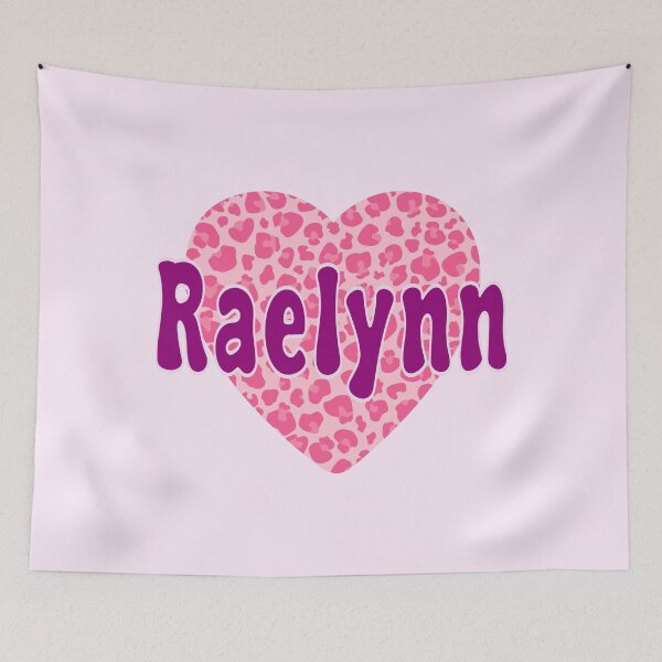 Item preview, Raelynn Name Pink Leopard Heart  designed and sold by Jeallan Designs.