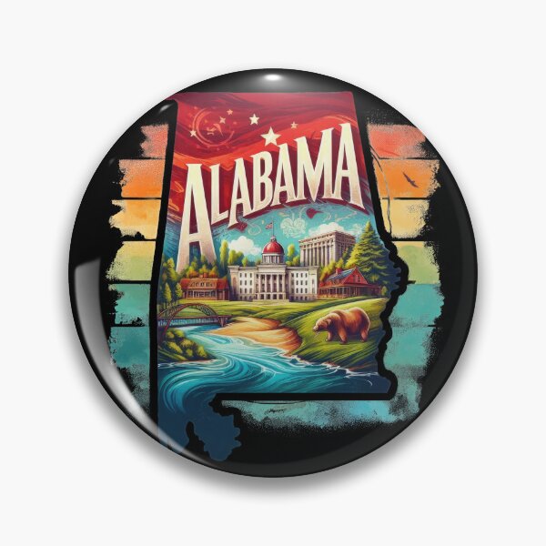 Item preview, Alabama retro travel map – USA state design designed and sold by CleanDecor.
