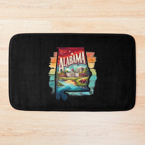Item preview, Alabama retro travel map – USA state design designed and sold by CleanDecor.